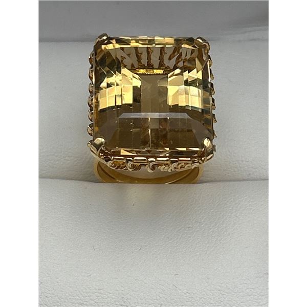 Ladies 18K Gold Custom Citrine Ring-APPRAISED $7650