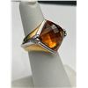 Image 1 : Ladies 18K Gold Citrine and Diamond Ring -APPRAISED $6250