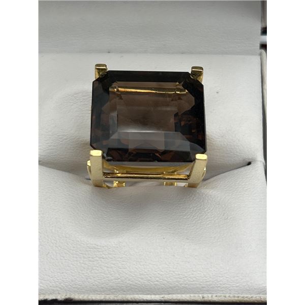 14K Gold  Smoky Quartz Gemstone Ring-APPRAISED $4850