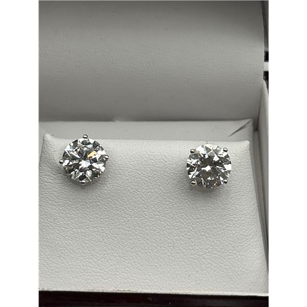 14K Gold Diamond Stud Earrings 6.03Carats -APPRAISED $27,000