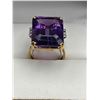 Image 1 : 18K Gold Amethyst & Diamond Ring -APPRAISED $5000