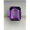 Image 4 : 18K Gold Amethyst & Diamond Ring -APPRAISED $5000
