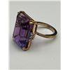 Image 7 : 18K Gold Amethyst & Diamond Ring -APPRAISED $5000