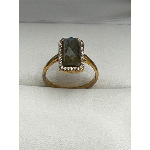 Labradorite & Sapphire Silver Ring -APPRAISED $725