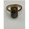 Image 8 : Labradorite & Sapphire Silver Ring -APPRAISED $725