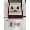 Image 5 : 14k Ruby Oval Cut Stud Earring -APPRAISED $2000