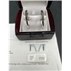 Image 5 : .925 Silver Diamond Hoop Earrings-APPRAISED $1585