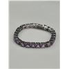 Image 2 : Amethyst Tennis Bracelet 20.70 Carat -APPRAISED $1500