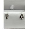 Image 1 : .925 Silver Key and Lock Diamond Earrings -APPRAISED $ 1160