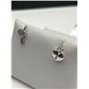 Image 2 : .925 Silver Key and Lock Diamond Earrings -APPRAISED $ 1160