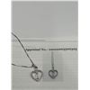 Image 5 : Ladies Silver Diamond Heart Lock Pendant Set -APPRAISED $1315