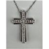 Image 6 : Silver Cross Diamond Pendant and Chain-APPRAISED $1240