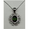 Image 1 : Silver Diopside Solitaire cluster pendant & Chain -APPRAISED $750