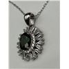 Image 2 : Silver Diopside Solitaire cluster pendant & Chain -APPRAISED $750