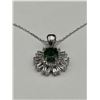 Image 4 : Silver Diopside Solitaire cluster pendant & Chain -APPRAISED $750