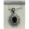 Image 7 : Silver Diopside Solitaire cluster pendant & Chain -APPRAISED $750