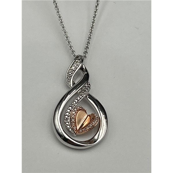 10K Rose Gold Heart Pendant & Chain -APPRAISED $1700