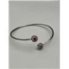 Image 2 : .925 Silver Ruby Solitaire Bangle Bracelet -APPRAISED $585