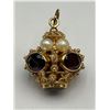 Image 1 : 18k Yellow Gold Pendant With Garnet and Pearl -APPRAISED $5000