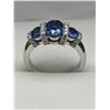 Image 1 : 14K White Gold Sapphire and Diamond Ring -APPRAISED $6000