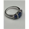 Image 3 : 14K White Gold Sapphire and Diamond Ring -APPRAISED $6000
