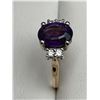 Image 3 : 14k Gold Amethyst and Diamond Ring -APPRAISED $3000