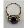 Image 7 : 14k Gold Amethyst and Diamond Ring -APPRAISED $3000