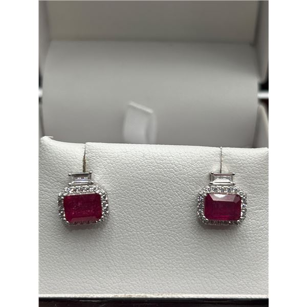 Silver Ruby Stud Earring Set -APPRAISED $1015