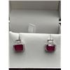 Image 1 : Silver Ruby Stud Earring Set -APPRAISED $1015
