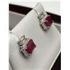 Image 2 : Silver Ruby Stud Earring Set -APPRAISED $1015