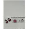 Image 5 : Silver Ruby Stud Earring Set -APPRAISED $1015