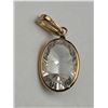 Image 1 : 14K Gold White Topaz Solitaire Pendant -APPRAISED $1000