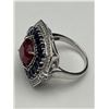 Image 3 : Silver Ruby & Sapphire Ring -APPRAISED $1210