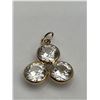Image 1 : 10K Gold Triple Moissanite Pendant -APPRAISED $1000