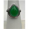 Image 1 : Silver .925 Ring with Cabochon Cut Green Jade -APPRAISED $715