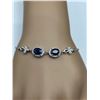 Image 1 : Natural Blue Sapphire Silver Bracelet  -APPRAISED $1000