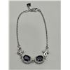 Image 3 : Natural Blue Sapphire Silver Bracelet  -APPRAISED $1000