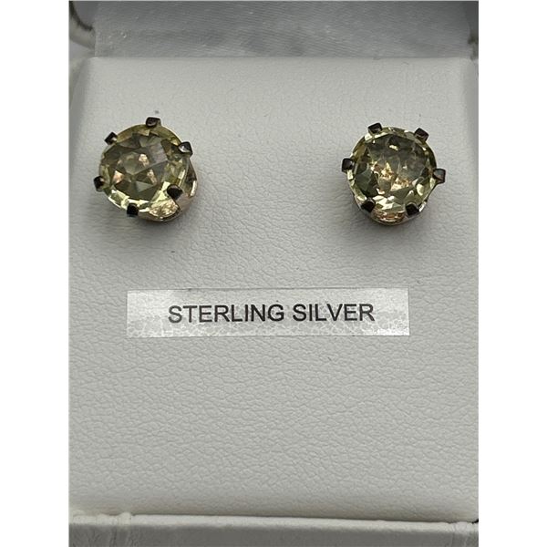 Natural Lemon Quartz Stud Earring Set  -APPRAISED $835