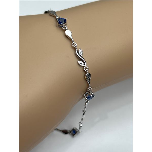 Natural Kynite Silver Gemstone Bracelet – APPRAISED $880