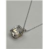 Image 2 : White Topaz Solitaire Pendant & Chain  -APPRAISED $1085