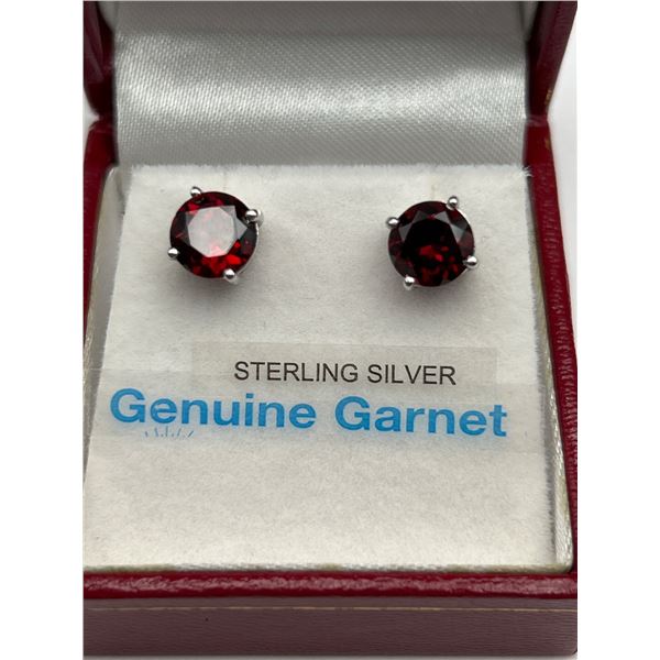Pyrope Garnet Silver Stud Earrings – APPRAISED $715