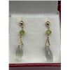 Image 2 : 14K Gold Green Peridot & Amethyst Earrings  -APPRAISED $1430