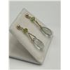 Image 3 : 14K Gold Green Peridot & Amethyst Earrings  -APPRAISED $1430