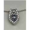 Image 2 : Natural Tanzanite & Sapphire Pendant Set – APPRAISED $985
