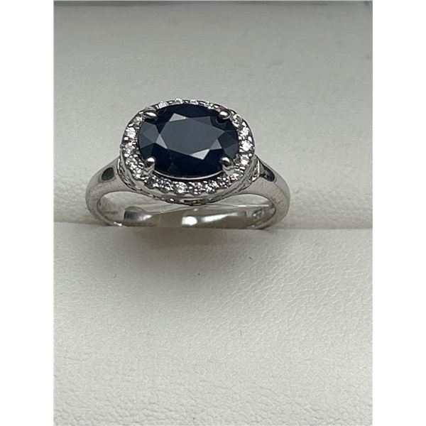 Blue Sapphire Solitaire Ring  -APPRAISED $1085