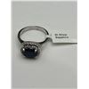 Image 7 : Blue Sapphire Solitaire Ring  -APPRAISED $1085