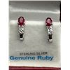 Image 1 : Silver & Ruby Earring Set – APPRAISED $785