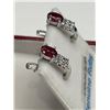 Image 2 : Silver & Ruby Earring Set – APPRAISED $785