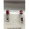 Image 6 : Silver & Ruby Earring Set – APPRAISED $785