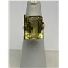 Image 1 : 18k Yellow Gold Emerald-Cut Peridot Ring  -APPRAISED $5500